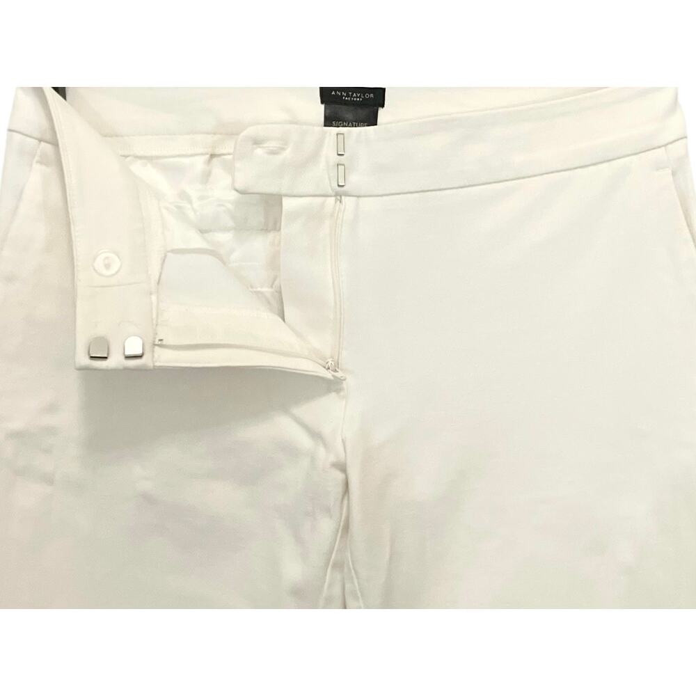 Ann Taylor Factory Signature Women's Straight White 25" Inseam Ankle Pant SZ 4 - Picture 4 of 7